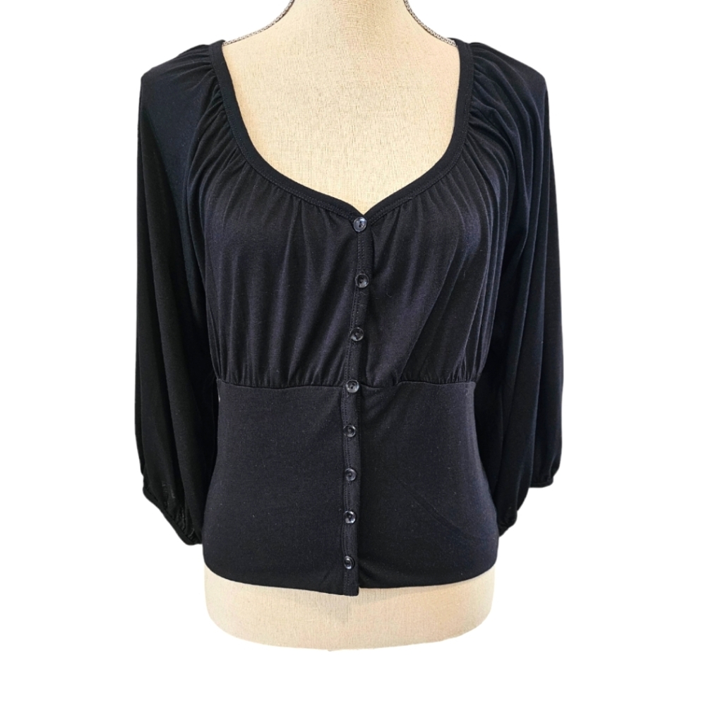 🚨NWT Derek Heart Black Button Up Sweater